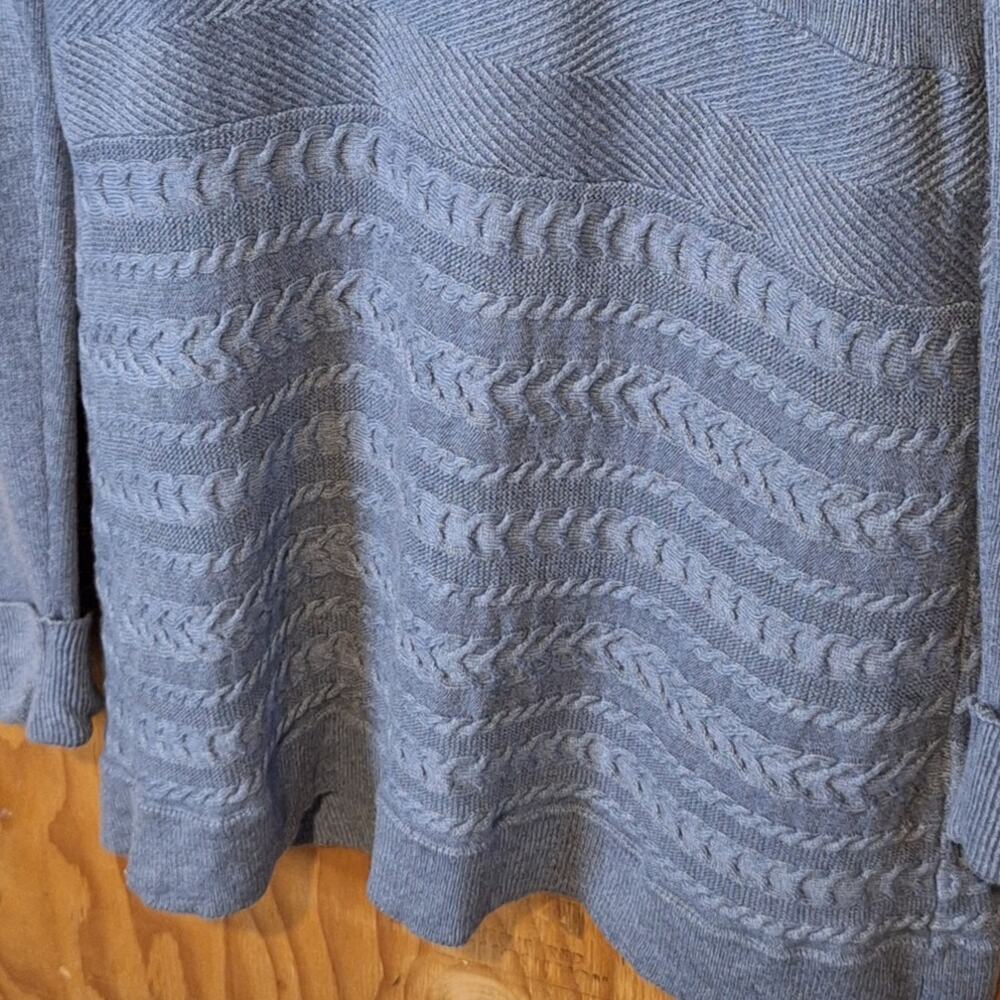 White House Black Market Cardigan Sweater Women's Medium Gray Open Minimalist - Picture 5 of 9
